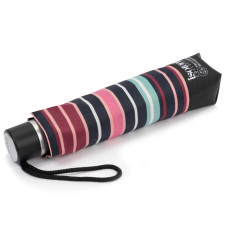 Isotoner Women's Folding Manual Umbrella Blush Stripe