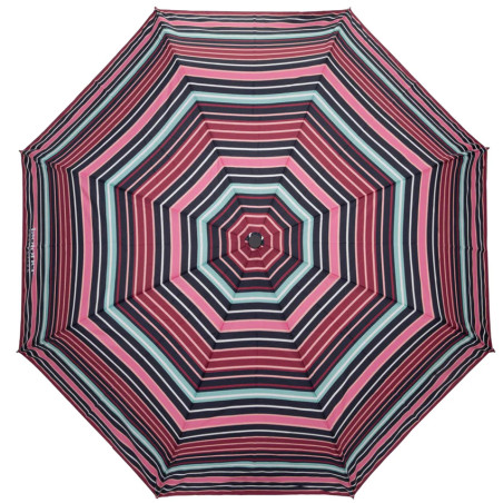 Isotoner Women's Folding Manual Umbrella Blush Stripe