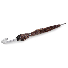 Isotoner Long Manual Stick Umbrella PVC/Leopard