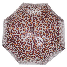 Isotoner Long Manual Stick Umbrella PVC/Leopard