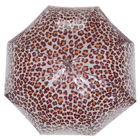 Isotoner Long Manual Stick Umbrella PVC/Leopard
