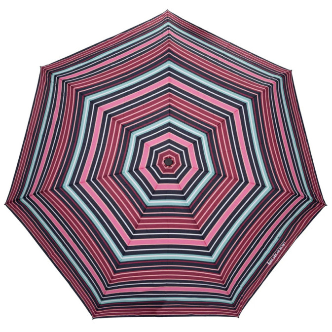 Isotoner Folding Automatic Umbrella Blush Stripes