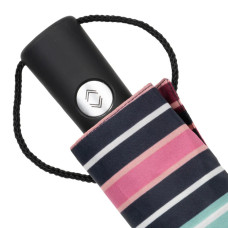 Isotoner Automatic Folding Umbrella Blush Stripes