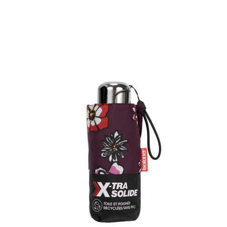 Isotoner Mini X-Tra Solid Folding Umbrella Flower Thoughts
