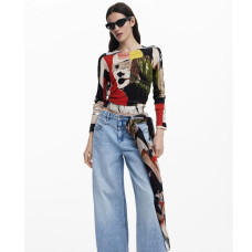 Desigual Newspaper Rectangular Scarf Multi