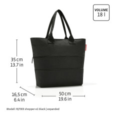 Reisenthel Shopper Extensible Porté Epaule Leo Nero