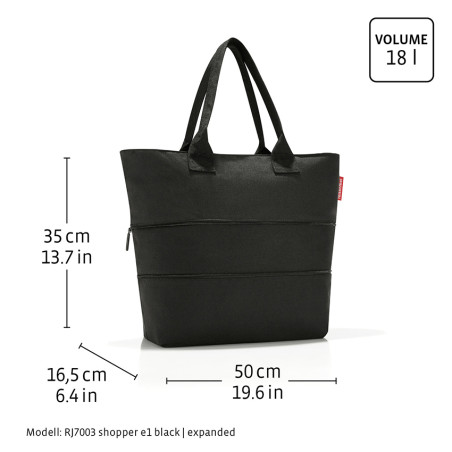 Reisenthel Extensible Shoulder Shopper Leo Nero
