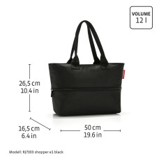 Reisenthel Extensible Shoulder Shopper Leo Nero