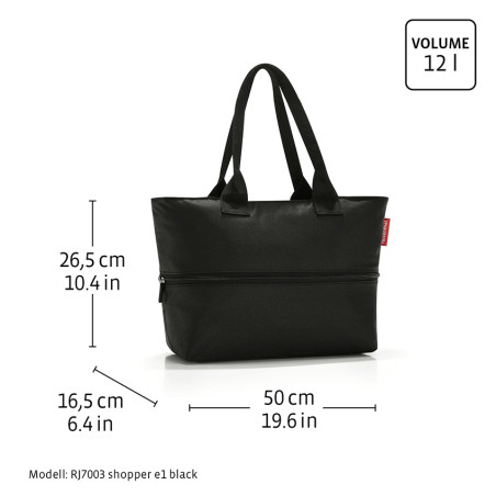 Reisenthel Extensible Shoulder Shopper Leo Nero