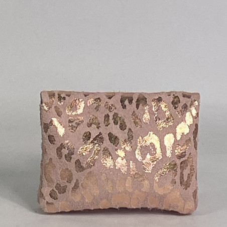 Farfouillette Petit Porte-Monnaie Léopard Brillant Rose Clair dos