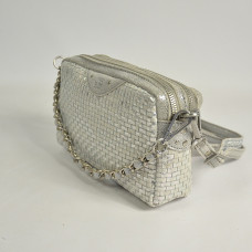 Mila Louise Mama XS W Small Trotter Bag Braided Leather Silver