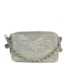 Mila Louise Mama XS W Small Trotter Bag Braided Leather Silver