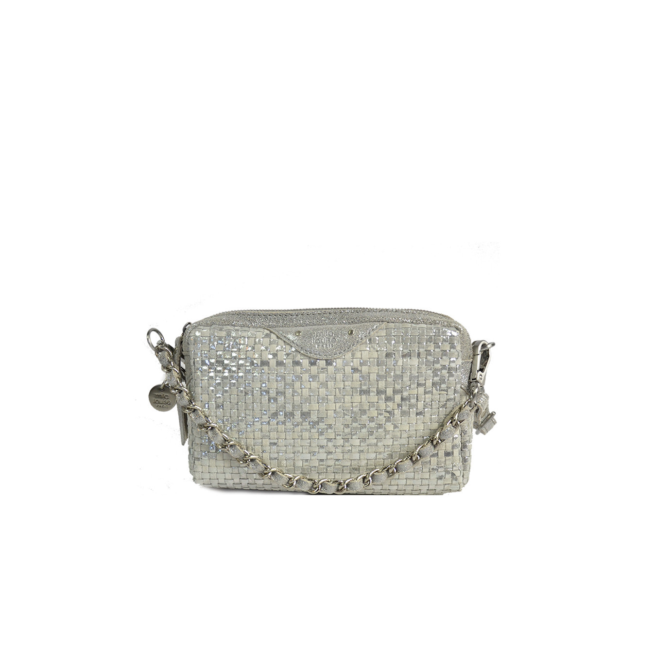 Mila Louise Mama XS W Small Trotter Bag Braided Leather Silver