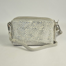 Mila Louise Mama XS W Petit Sac Trotteur Cuir Tressé Silver dos