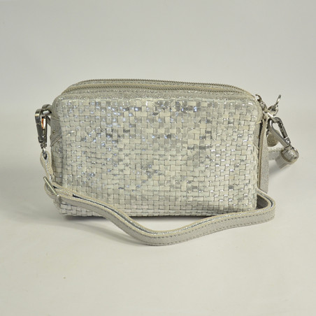 Mila Louise Mama XS W Small Trotter Bag Braided Leather Silver