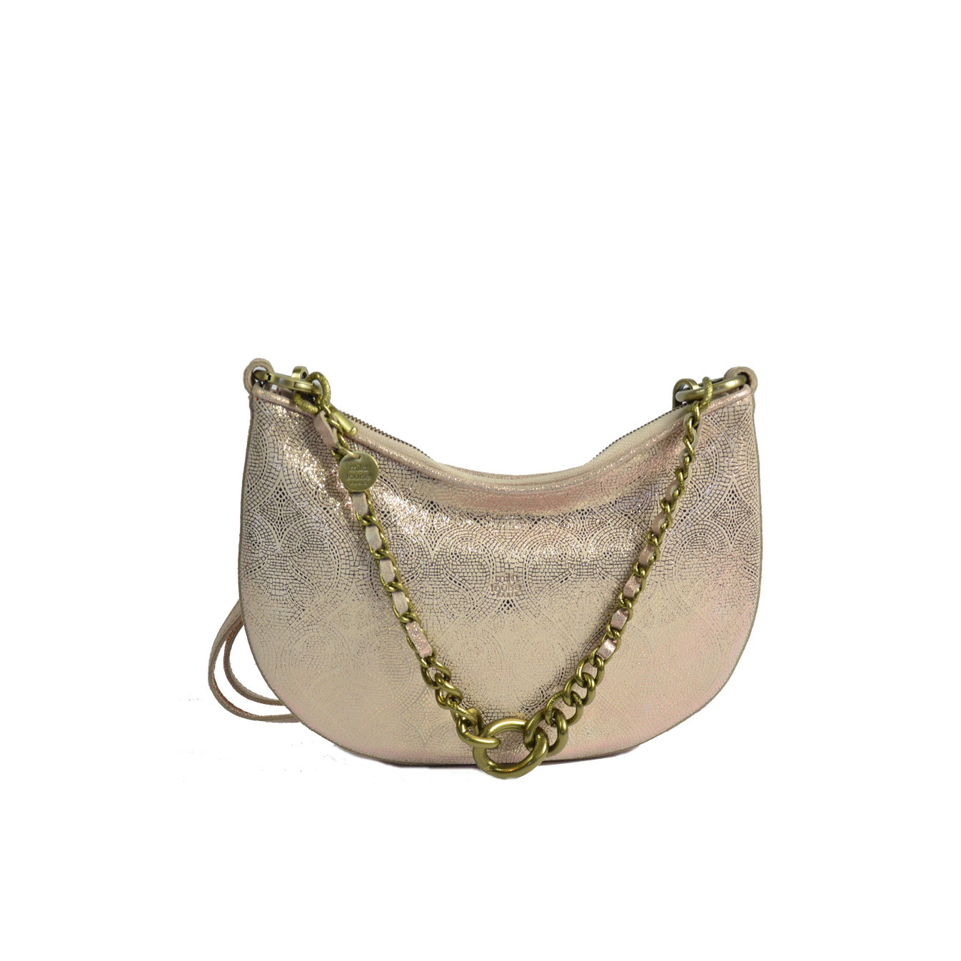Mila Louise Nelia MX Demi-Moon Leather Printed Satchel