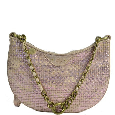 Mila Louise Nelia W Demi-lune Woven Leather Shoulder Bag