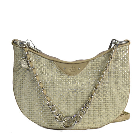 Mila Louise Nelia W Demi-lune Woven Leather Shoulder Bag