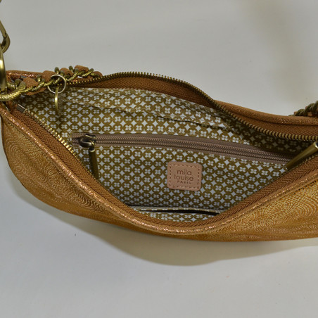 Mila Louise Nelia W Half-Moon Woven Leather Shoulder Bag Silver
