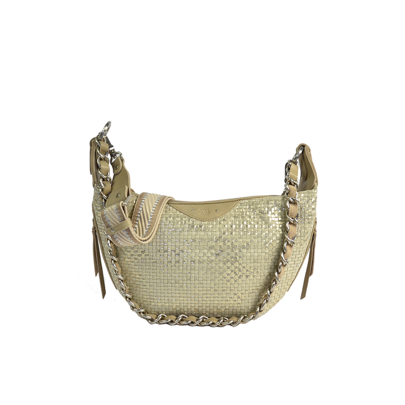 Sac à Main HEYRAUD 1921 En Cuir Tressé Doré - Occasion Très Bon état, Fabriqué En France