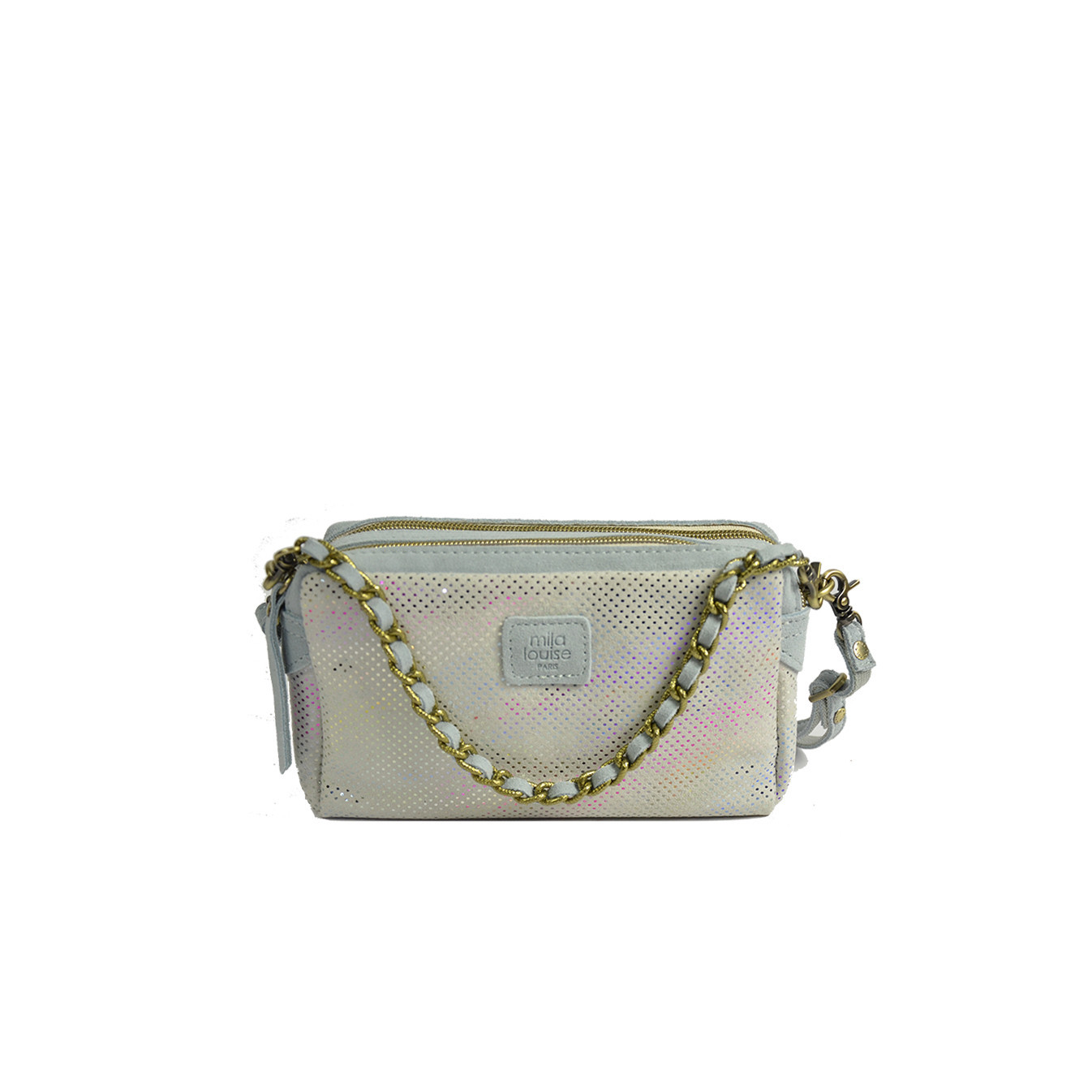 Mila Louise Mama XS DS Mini Trotter Bag Azur Polka Dot Canvas