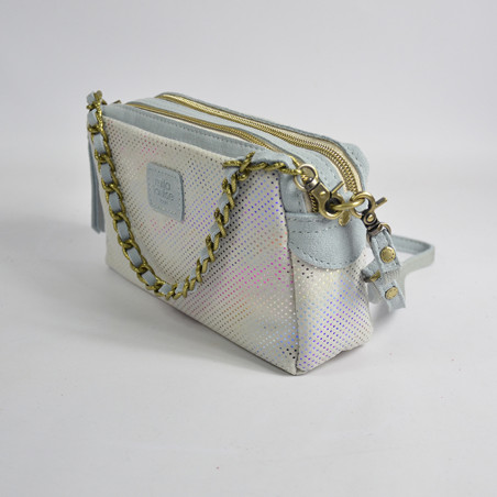 Mila Louise Mama XS DS Mini Trotter Bag Azur Polka Dot Canvas