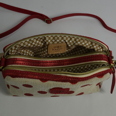 Mila Louise Mama XS DS Mini Trotter Bag Azur Polka Dot Canvas