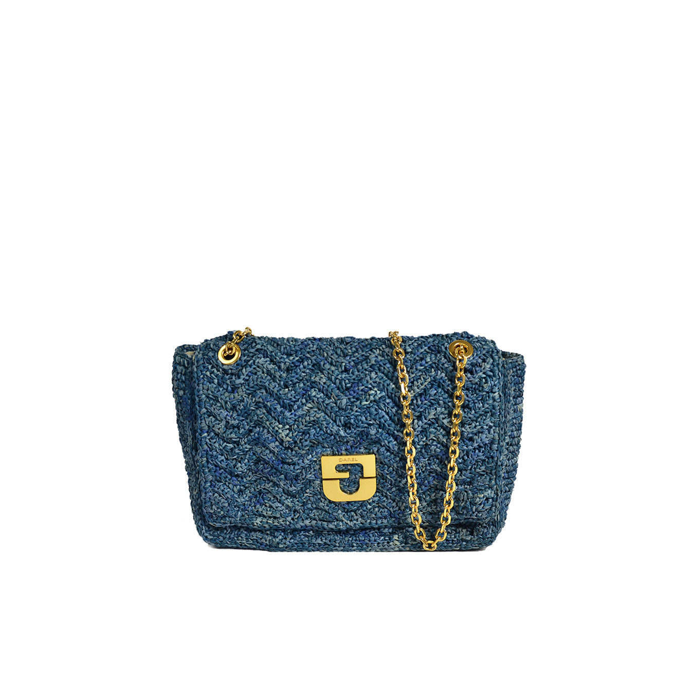 Gérard Darel Le Fanny Crossbody Bag Raffia Blue