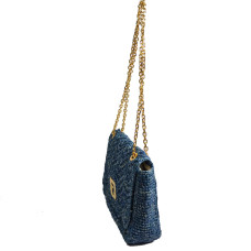 Gérard Darel Le Fanny Crossbody Bag Raffia Blue