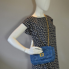 Gérard Darel Le Fanny Crossbody Bag Raffia Blue