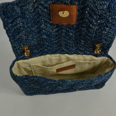 Gérard Darel Le Fanny Crossbody Bag Raffia Blue