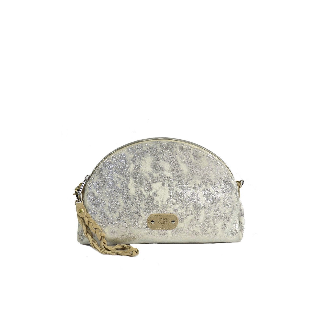 Mila Louise Roza CU Bag and Irised Canvas Pouch Silver
