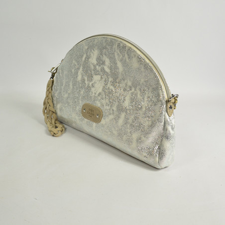 Mila Louise Roza CU Bag and Irised Canvas Pouch Silver