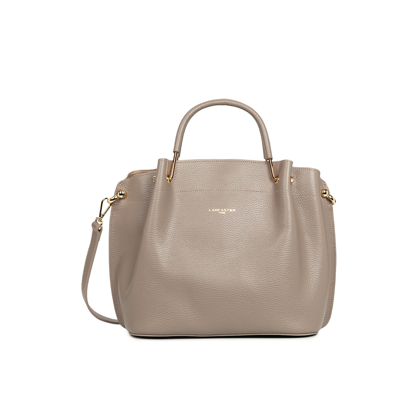 Lancaster Foulonne Double Large Handbag Louisa 470-19 Galet In Or