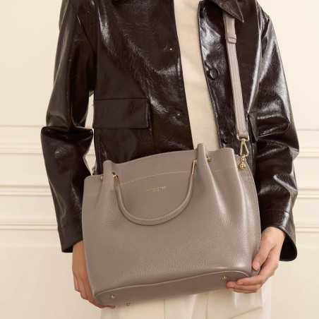 Lancaster Foulonne Double Large Handbag Louisa 470-19 Galet In Or