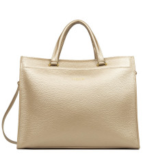 Lancaster Foulonné Double Tote Bag 470-72 Pale Gold In Nude