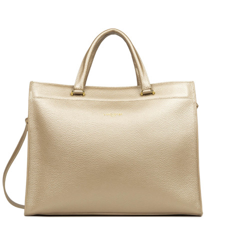 Lancaster Foulonné Double Tote Bag 470-72 Pale Gold In Nude