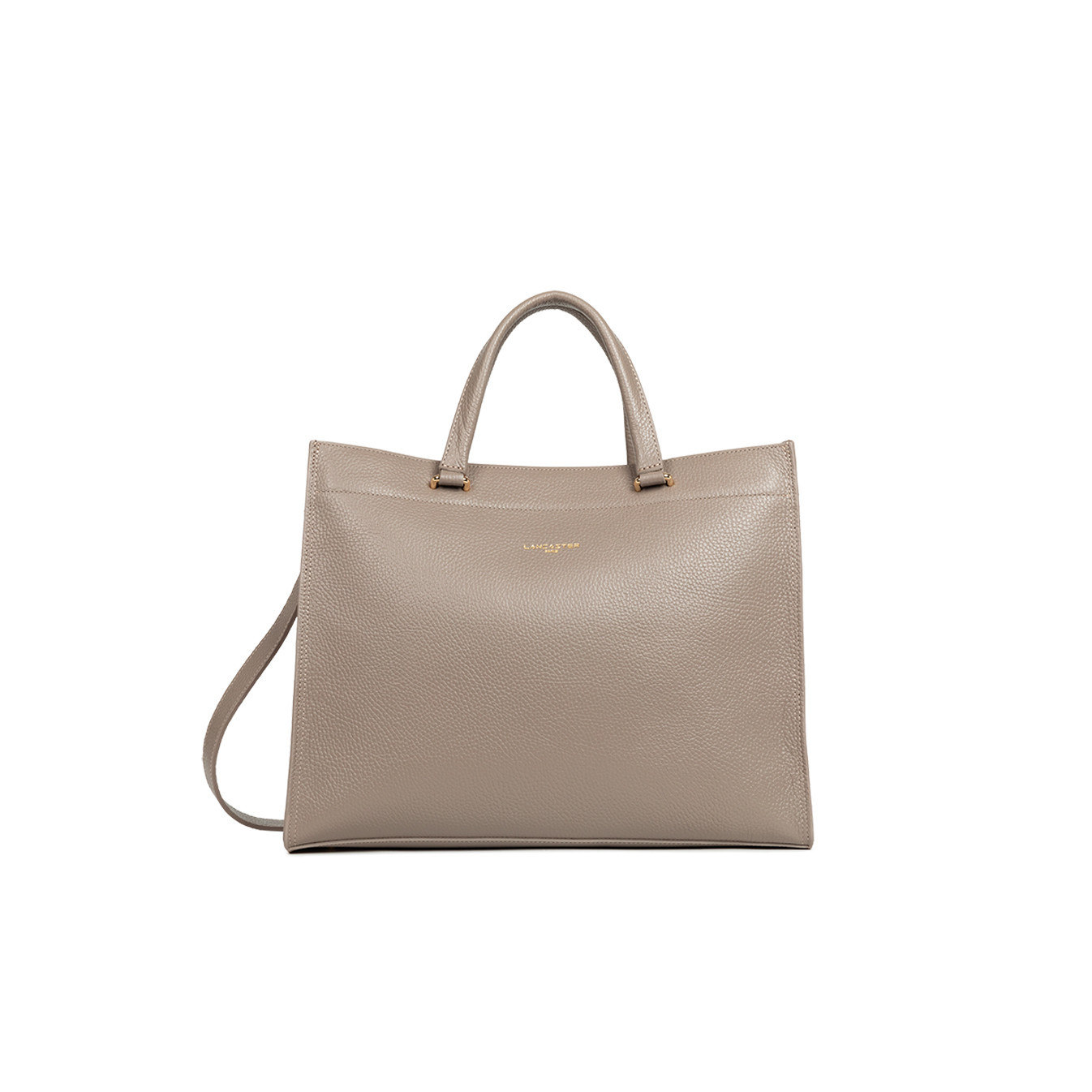 Lancaster Foulonné Double Tote Bag 470-72 Galet In Or