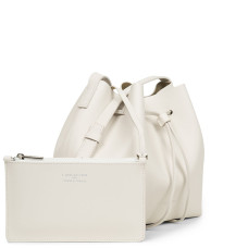 Lancaster Pure & Element Bucket Bag Crossbody 423-18 Ecru In Pale Gold