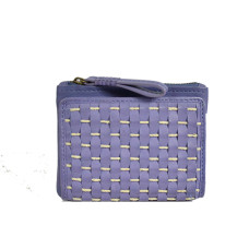 Biba Gibbon Braided Leather Wallet Violeta