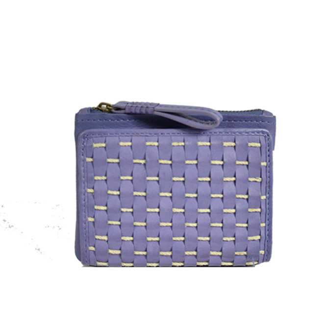 Biba Gibbon Braided Leather Wallet Violeta