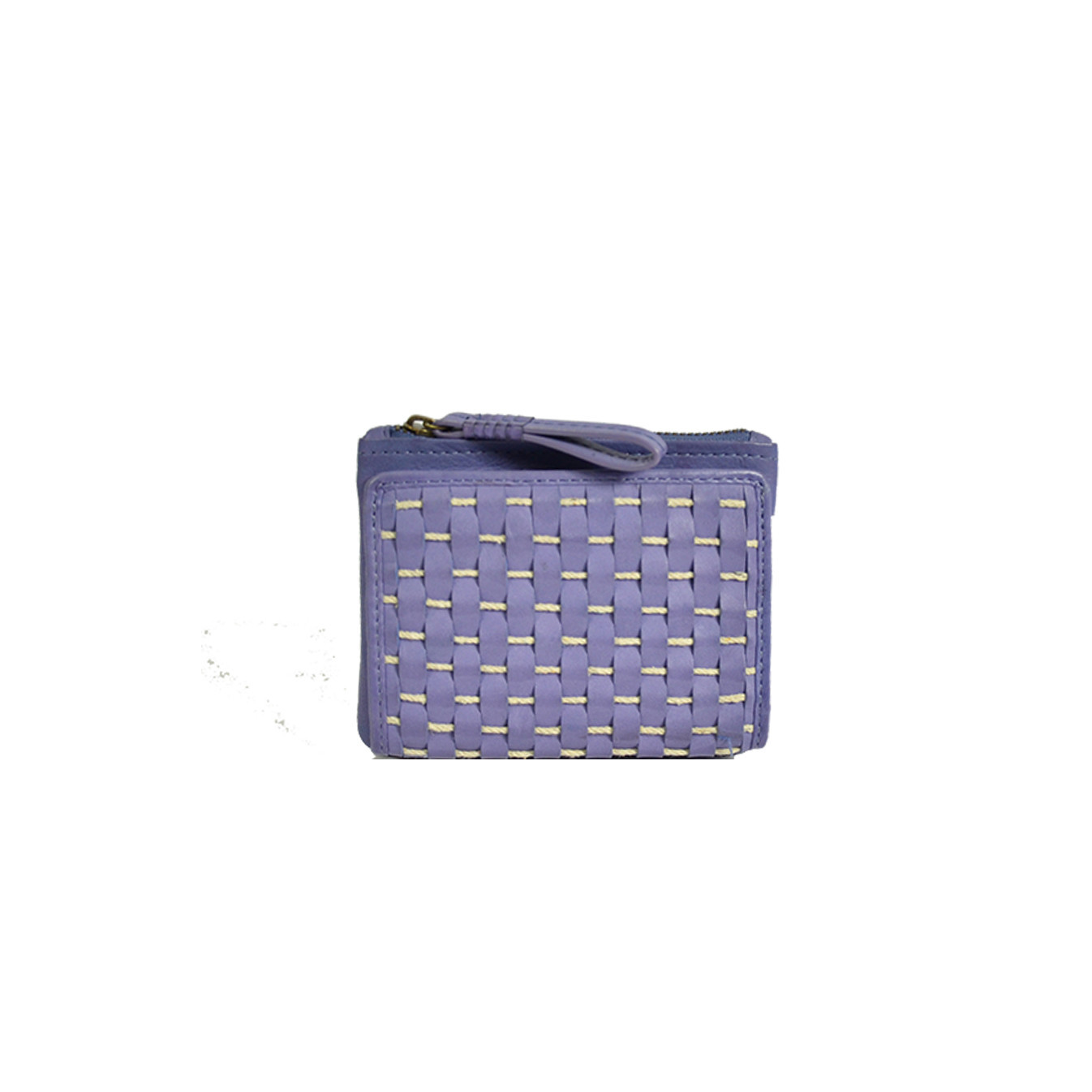 Biba Gibbon Braided Leather Wallet Violeta