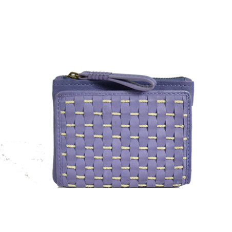 Biba Gibbon Braided Leather Wallet Violeta