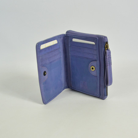 Biba Gibbon Braided Leather Wallet Violeta
