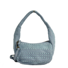 Biba Scranton Shoulder Bag in Canvas and Leather SCA1L Azul Jeans