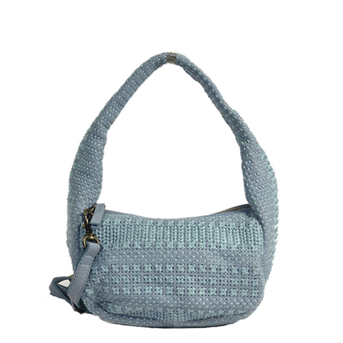 Biba Scranton Shoulder Bag in Canvas and Leather SCA1L Azul Jeans