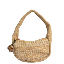 Biba Scranton Shoulder Bag in Canvas and Leather SCA1L Natural