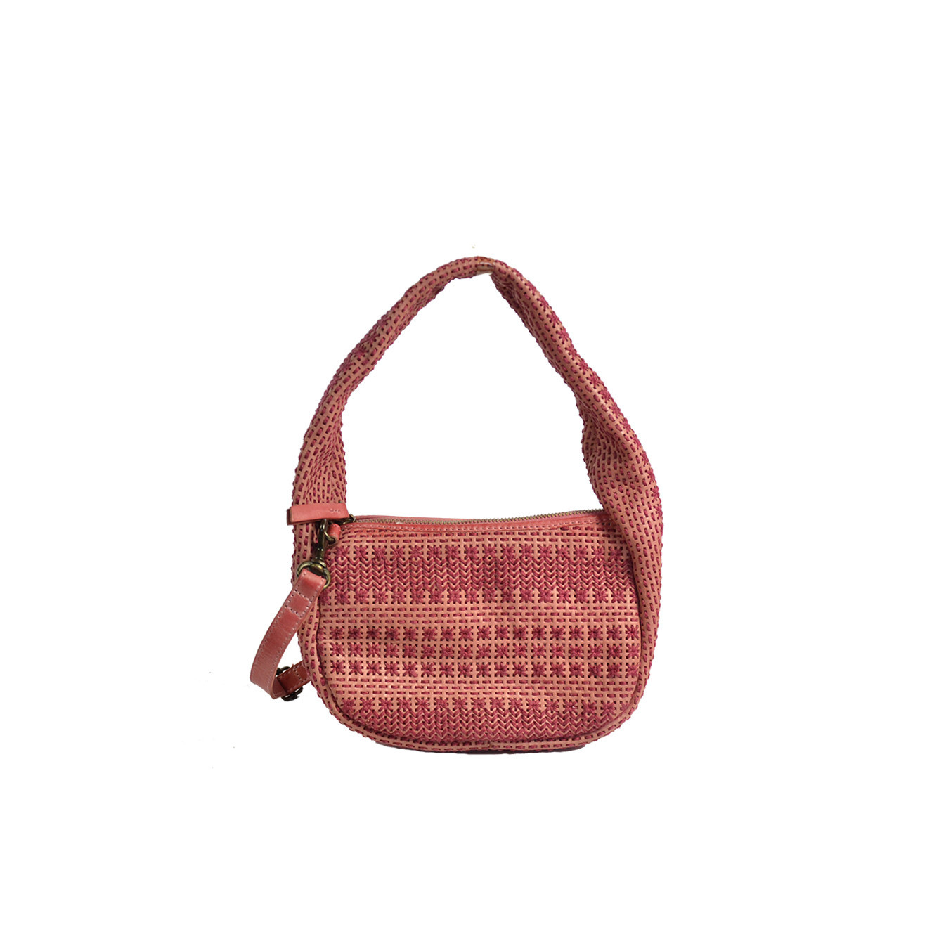 Biba Scranton Shoulder Bag in Canvas and Leather SCA1L Rosa