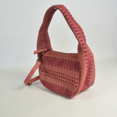 Biba Scranton Shoulder Bag in Canvas and Leather SCA1L Rosa