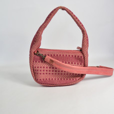 Biba Scranton Shoulder Bag in Canvas and Leather SCA1L Rosa